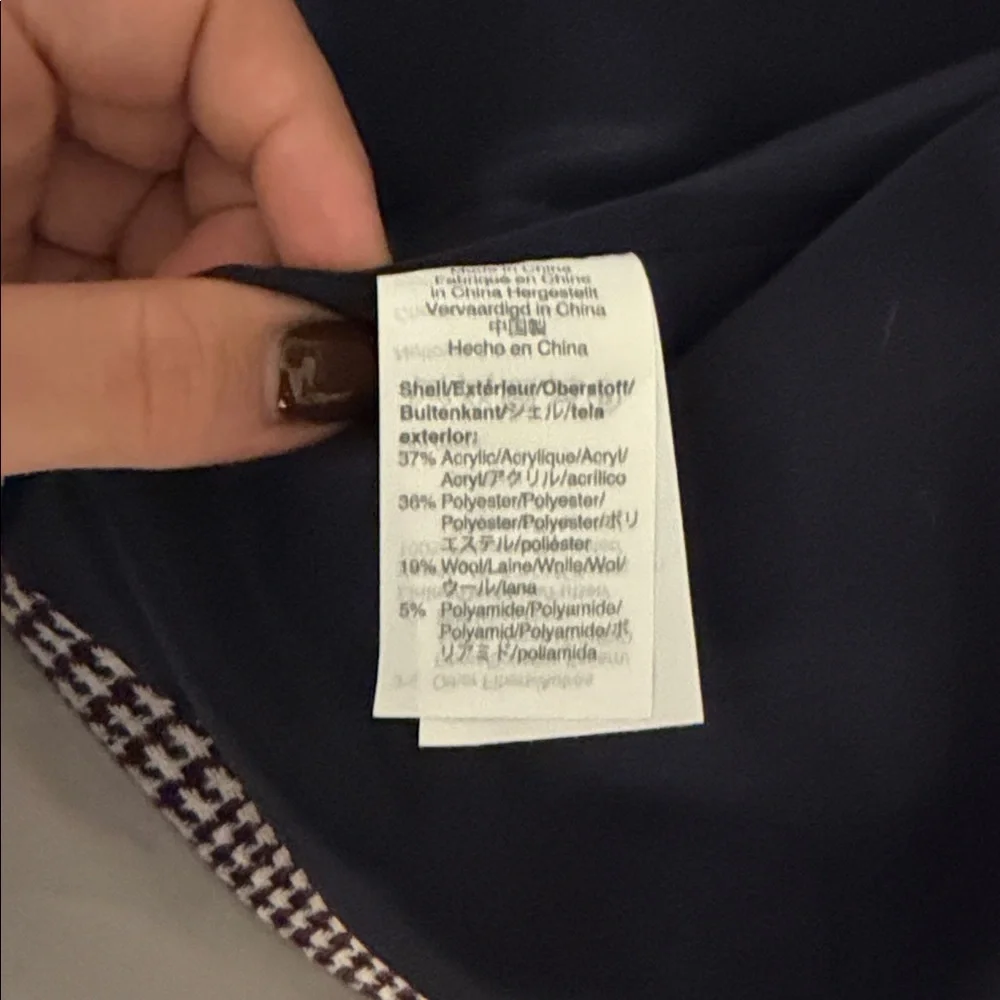 NWT J.Crew Boyfriend Blazer in houndstooth Italian wool‎ blend